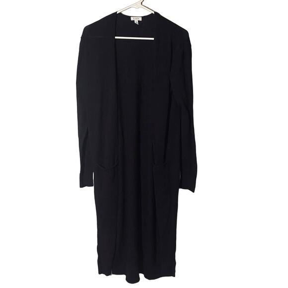 Susina Black Long Sleeve Knit Sweater Long Duster Cardigan Women Sz M - Picture 5 of 8